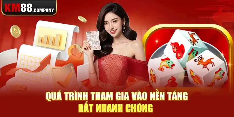 Quá trình tham gia vào nền tảng rất nhanh chóng 